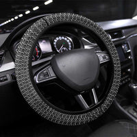 Odin and Viking Warrior Norse Mythology Steering Wheel Cover Realistic Black and Grey Tattoo Style