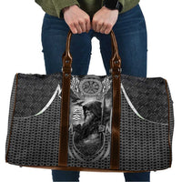 Odin and Viking Warrior Norse Mythology Travel Bag Realistic Black and Grey Tattoo Style