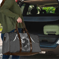 Odin and Viking Warrior Norse Mythology Travel Bag Realistic Black and Grey Tattoo Style