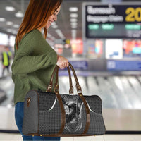 Odin and Viking Warrior Norse Mythology Travel Bag Realistic Black and Grey Tattoo Style