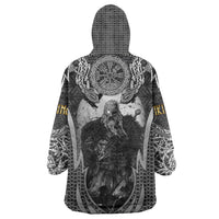 Odin and Viking Warrior Norse Mythology Wearable Blanket Hoodie Realistic Black and Grey Tattoo Style