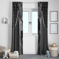 Odin and Viking Warrior Norse Mythology Window Curtain Realistic Black and Grey Tattoo Style