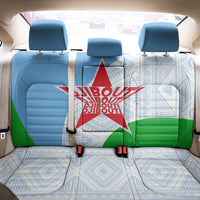 Djibouti Cultural Back Car Seat Cover National Emblem, Tribal Motifs and Red Star Symbol of Unity