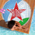 Djibouti Cultural Beach Blanket National Emblem, Tribal Motifs and Red Star Symbol of Unity