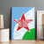 Djibouti Cultural Canvas Wall Art National Emblem, Tribal Motifs and Red Star Symbol of Unity