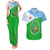 Djibouti Cultural Couples Matching Tank Maxi Dress and Hawaiian Shirt National Emblem, Tribal Motifs and Red Star Symbol of Unity