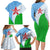 Djibouti Cultural Family Matching Long Sleeve Bodycon Dress and Hawaiian Shirt National Emblem, Tribal Motifs and Red Star Symbol of Unity