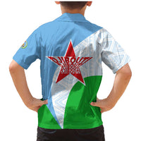 Djibouti Cultural Family Matching Mermaid Dress and Hawaiian Shirt National Emblem, Tribal Motifs and Red Star Symbol of Unity