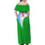 Djibouti Cultural Family Matching Off Shoulder Maxi Dress and Hawaiian Shirt National Emblem, Tribal Motifs and Red Star Symbol of Unity