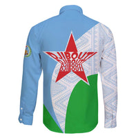Djibouti Cultural Family Matching Tank Maxi Dress and Hawaiian Shirt National Emblem, Tribal Motifs and Red Star Symbol of Unity