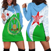 Djibouti Cultural Hoodie Dress National Emblem, Tribal Motifs and Red Star Symbol of Unity