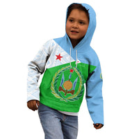 Djibouti Cultural Kid Hoodie National Emblem, Tribal Motifs and Red Star Symbol of Unity