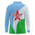 Djibouti Cultural Long Sleeve Polo Shirt National Emblem, Tribal Motifs and Red Star Symbol of Unity