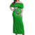 Djibouti Cultural Off Shoulder Maxi Dress National Emblem, Tribal Motifs and Red Star Symbol of Unity