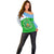 Djibouti Cultural Off Shoulder Sweater National Emblem, Tribal Motifs and Red Star Symbol of Unity