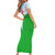 Djibouti Cultural Short Sleeve Bodycon Dress National Emblem, Tribal Motifs and Red Star Symbol of Unity