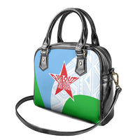 Djibouti Cultural Shoulder Handbag National Emblem, Tribal Motifs and Red Star Symbol of Unity