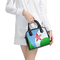 Djibouti Cultural Shoulder Handbag National Emblem, Tribal Motifs and Red Star Symbol of Unity