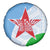 Djibouti Cultural Spare Tire Cover National Emblem, Tribal Motifs and Red Star Symbol of Unity