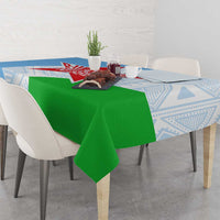 Djibouti Cultural Tablecloth National Emblem, Tribal Motifs and Red Star Symbol of Unity