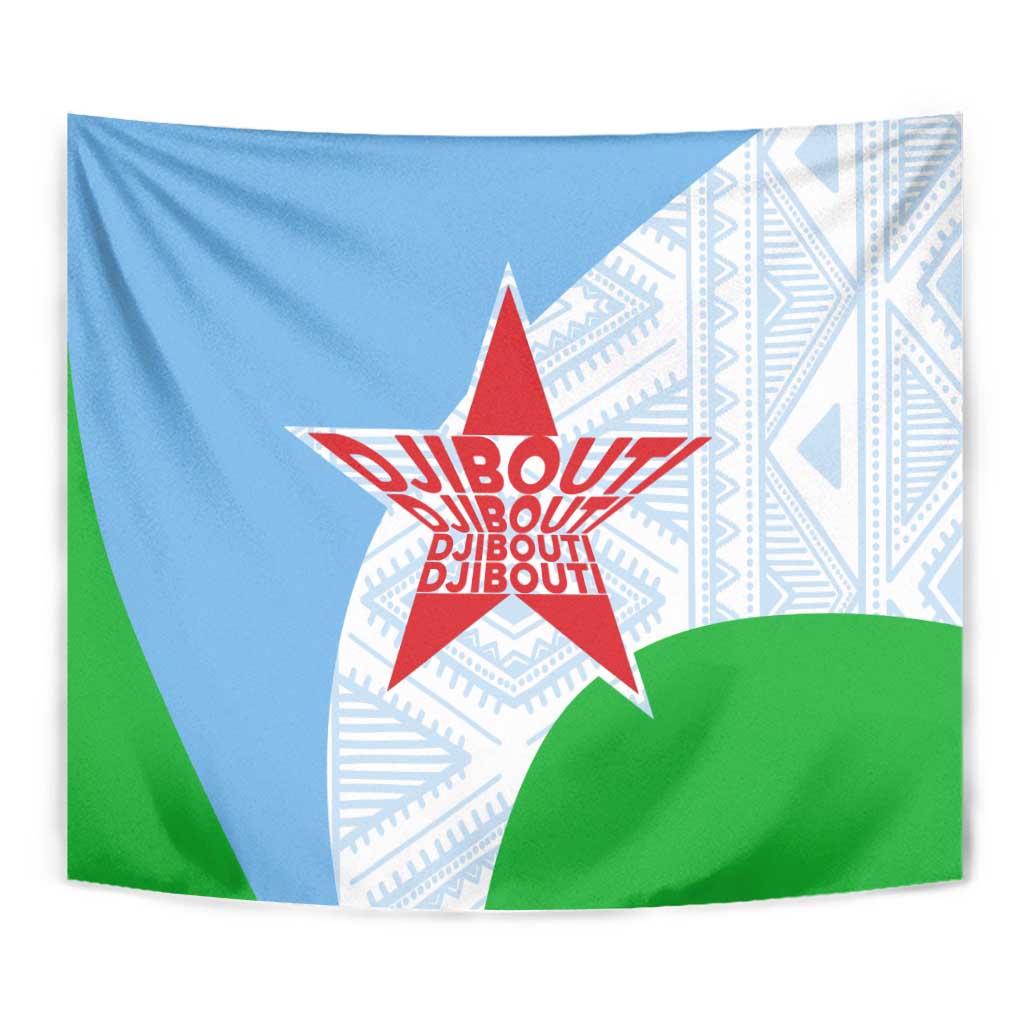 Djibouti Cultural Tapestry National Emblem, Tribal Motifs and Red Star Symbol of Unity