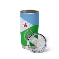 Djibouti Cultural Tumbler Cup National Emblem, Tribal Motifs and Red Star Symbol of Unity