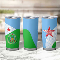 Djibouti Cultural Tumbler Cup National Emblem, Tribal Motifs and Red Star Symbol of Unity