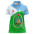 Djibouti Cultural Women Polo Shirt National Emblem, Tribal Motifs and Red Star Symbol of Unity
