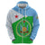 Djibouti Cultural Zip Hoodie National Emblem, Tribal Motifs and Red Star Symbol of Unity