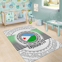 Djibouti Roots Area Rug Urban Streetwear with African Tribal Design & Patriotic Elements