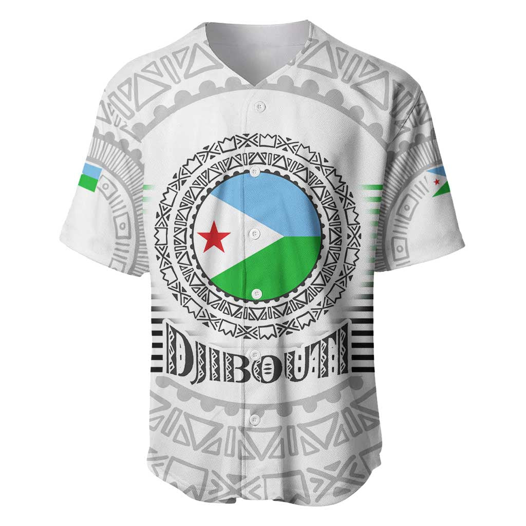 Djibouti Roots Baseball Jersey Urban Streetwear with African Tribal Design & Patriotic Elements