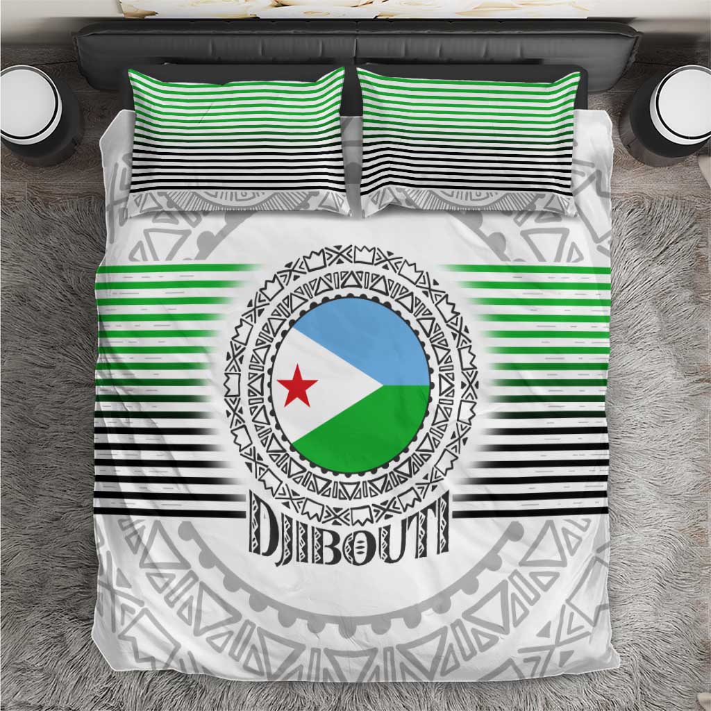 Djibouti Roots Bedding Set Urban Streetwear with African Tribal Design & Patriotic Elements