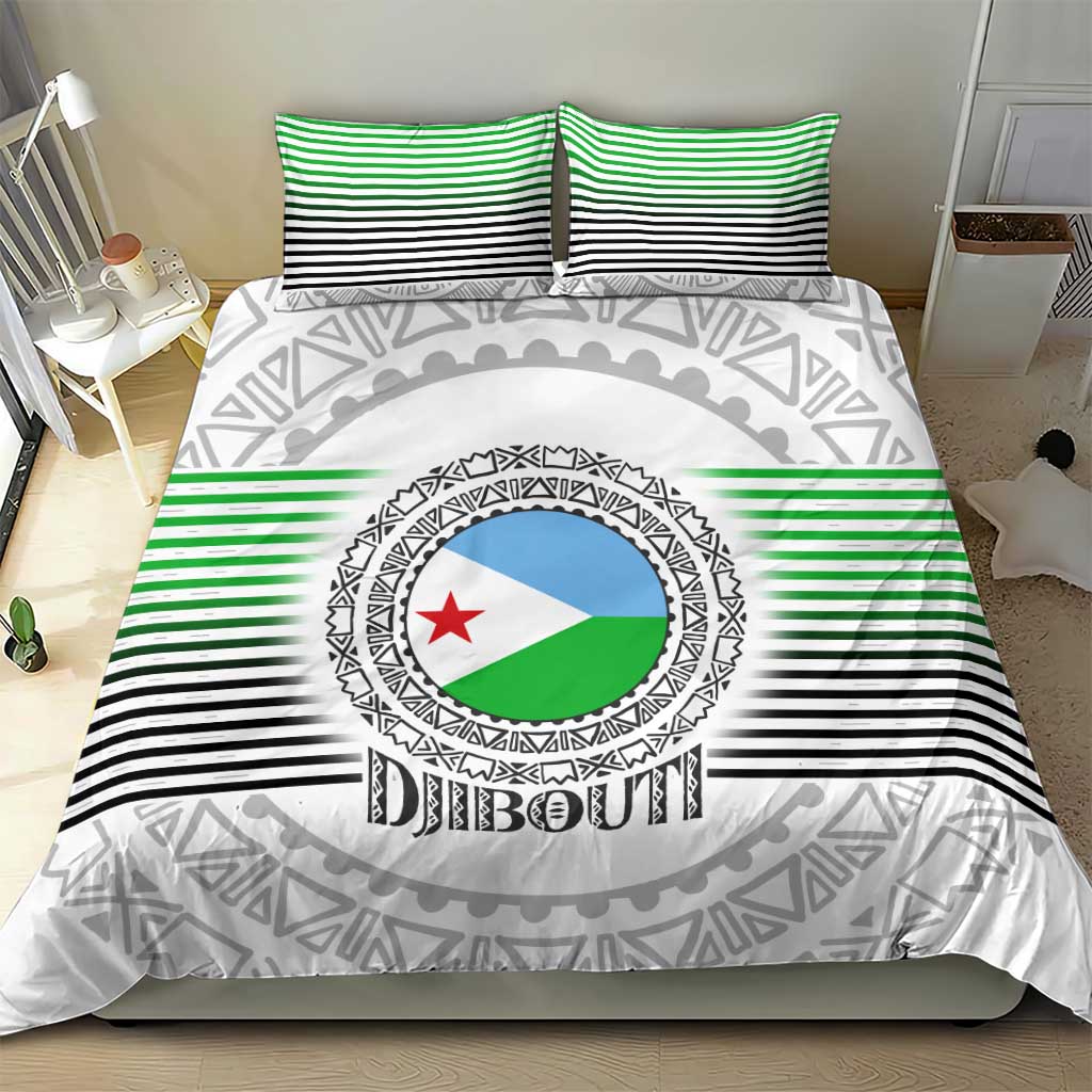 Djibouti Roots Bedding Set Urban Streetwear with African Tribal Design & Patriotic Elements
