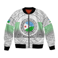 Djibouti Roots Bomber Jacket Urban Streetwear with African Tribal Design & Patriotic Elements