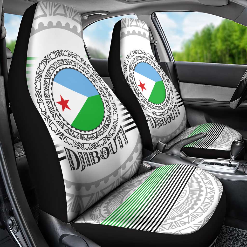 Djibouti Roots Car Seat Cover Urban Streetwear with African Tribal Design & Patriotic Elements