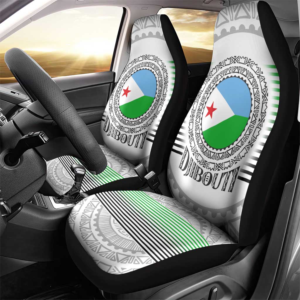 Djibouti Roots Car Seat Cover Urban Streetwear with African Tribal Design & Patriotic Elements