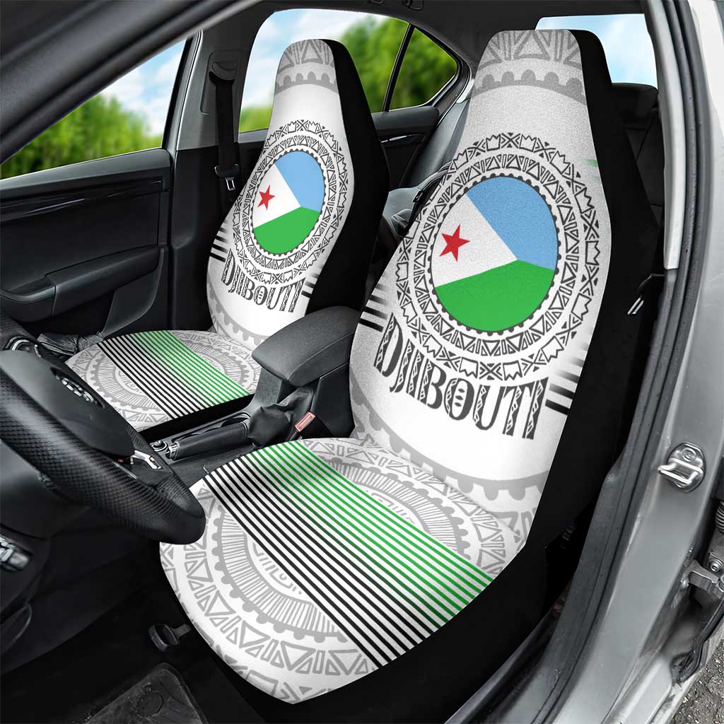 Djibouti Roots Car Seat Cover Urban Streetwear with African Tribal Design & Patriotic Elements