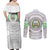 Djibouti Roots Couples Matching Off Shoulder Maxi Dress and Long Sleeve Button Shirt Urban Streetwear with African Tribal Design & Patriotic Elements