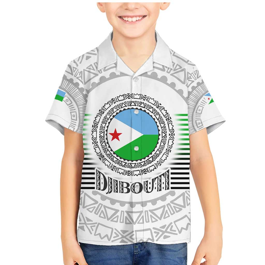 Djibouti Roots Family Matching Mermaid Dress and Hawaiian Shirt Urban Streetwear with African Tribal Design & Patriotic Elements