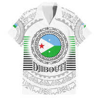 Djibouti Roots Family Matching Off The Shoulder Long Sleeve Dress and Hawaiian Shirt Urban Streetwear with African Tribal Design & Patriotic Elements