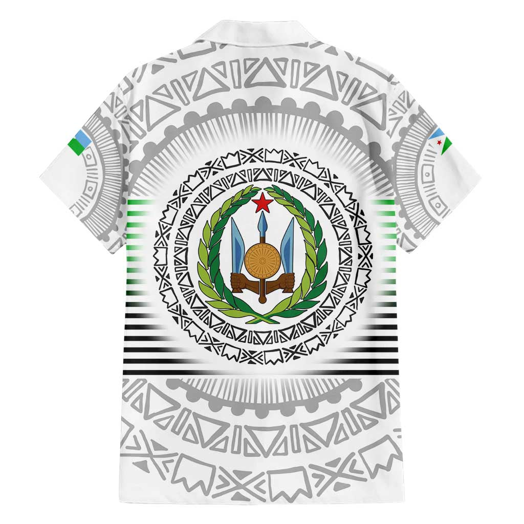 Djibouti Roots Family Matching Puletasi and Hawaiian Shirt Urban Streetwear with African Tribal Design & Patriotic Elements