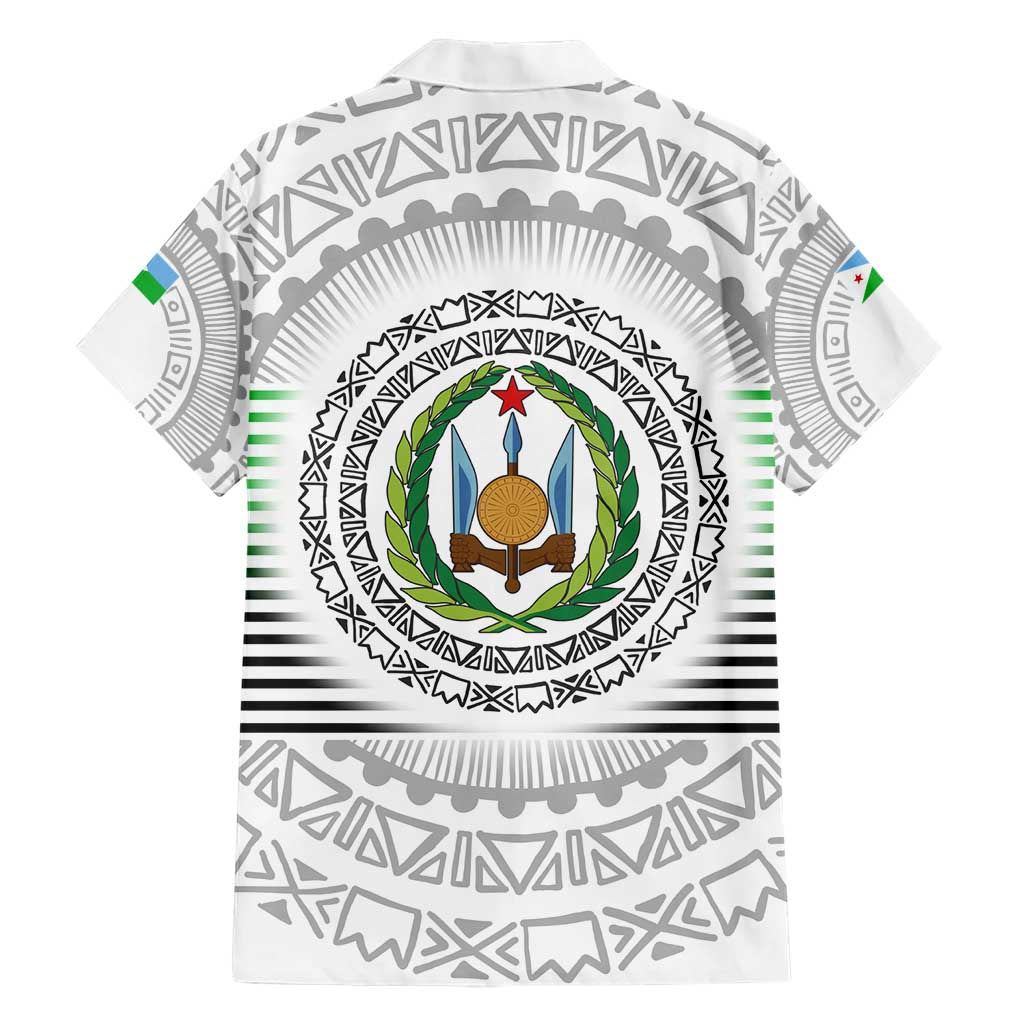 Djibouti Roots Family Matching Short Sleeve Bodycon Dress and Hawaiian Shirt Urban Streetwear with African Tribal Design & Patriotic Elements