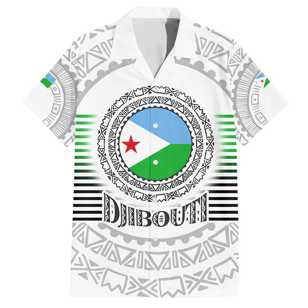 Djibouti Roots Family Matching Summer Maxi Dress and Hawaiian Shirt Urban Streetwear with African Tribal Design & Patriotic Elements