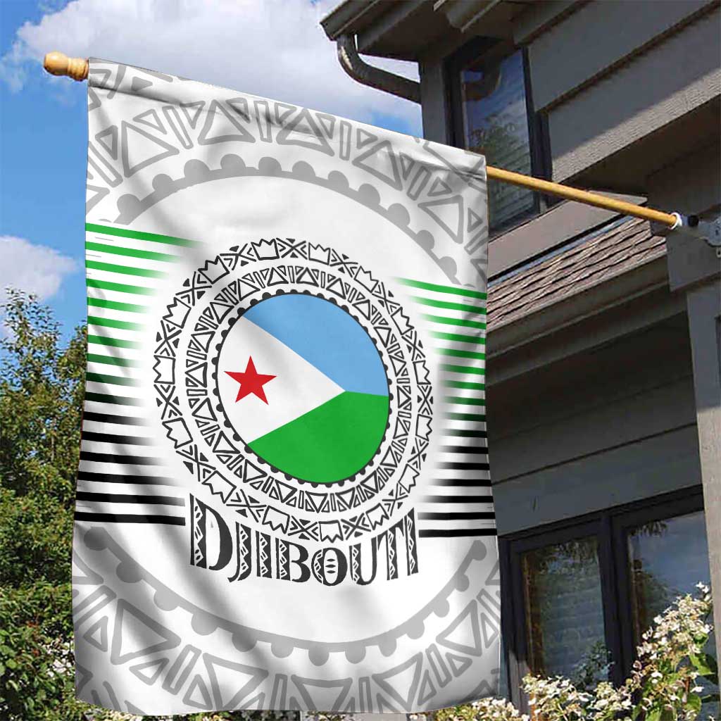 Djibouti Roots Garden Flag Urban Streetwear with African Tribal Design & Patriotic Elements