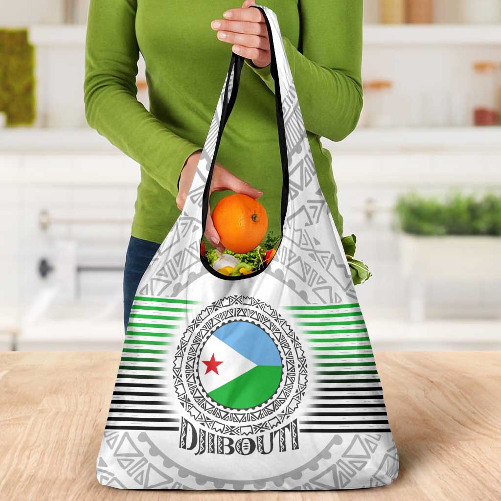 Djibouti Roots Grocery Bag Urban Streetwear with African Tribal Design & Patriotic Elements