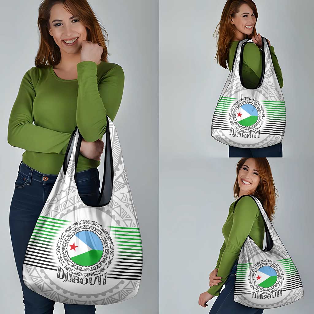 Djibouti Roots Grocery Bag Urban Streetwear with African Tribal Design & Patriotic Elements