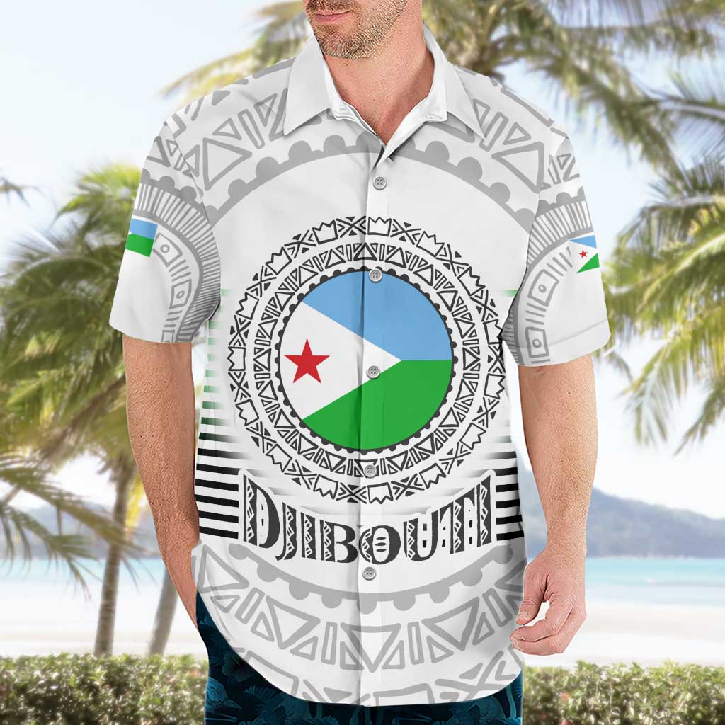 Djibouti Roots Hawaiian Shirt Urban Streetwear with African Tribal Design & Patriotic Elements
