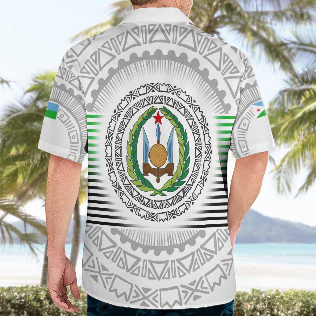 Djibouti Roots Hawaiian Shirt Urban Streetwear with African Tribal Design & Patriotic Elements