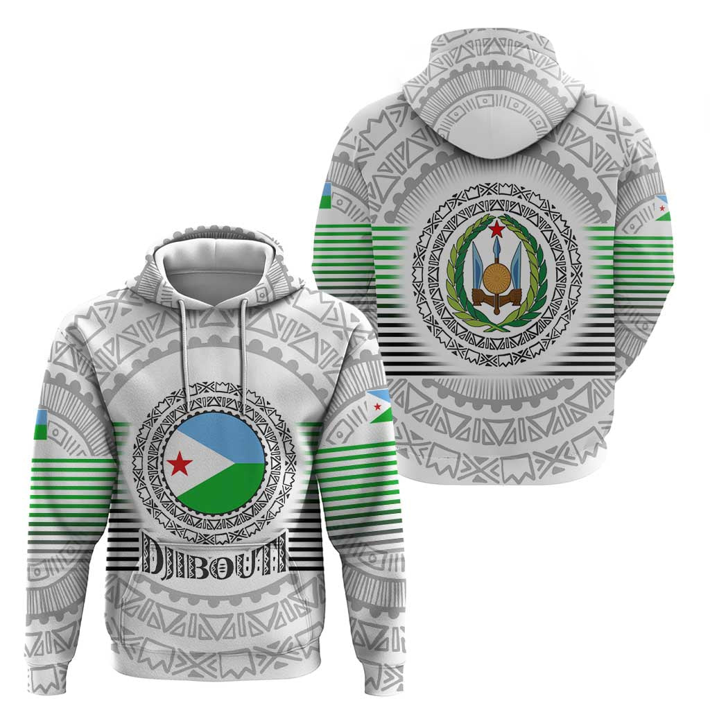 Djibouti Roots Hoodie Urban Streetwear with African Tribal Design & Patriotic Elements