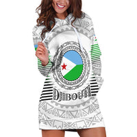 Djibouti Roots Hoodie Dress Urban Streetwear with African Tribal Design & Patriotic Elements